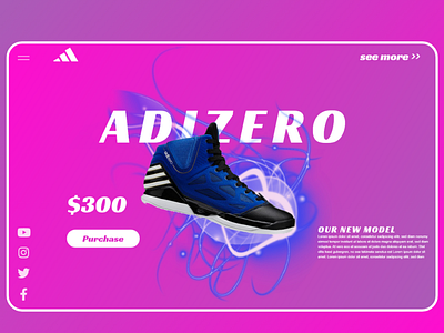 ADIZERO - website page for selling a product . graphic design ui web webdesign
