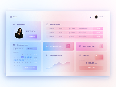 Talkie UI Design Online Therapy Concept desktop flat glassmorphism gradient modern ui ui ux design ui ux uidesign uiux