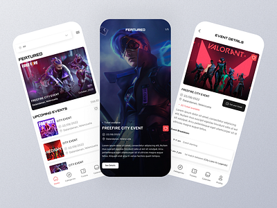 E-sports event app app appdesign branding design e sports gaming ui gui ui ux