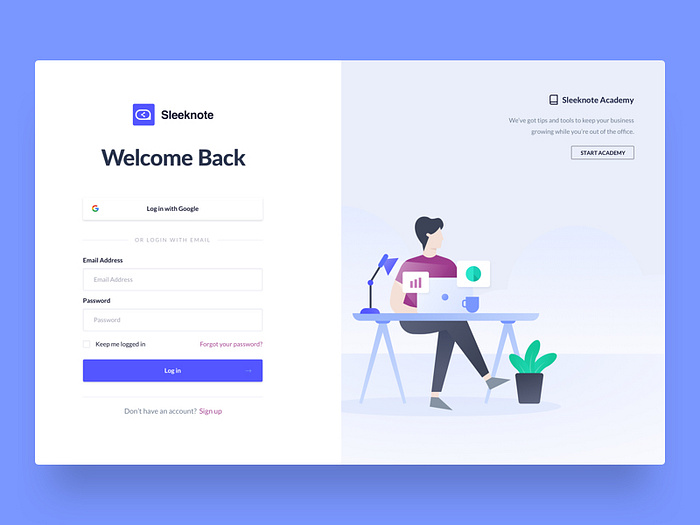 Login Page by Daniel Sørensen ッ on Dribbble