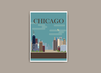 Chicago. Poster adobe branding chicago design dribbble for print illustration illustrator poster print travel usa vector