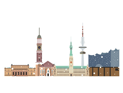 Illustration of Hamburg, Germany city design dribbble germany hamburg illustration illustrator print vector