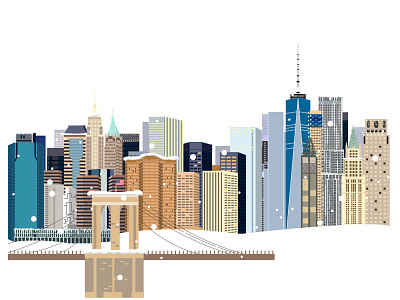 Illustration of New York, USA branding design digital dribbble illustration illustrator poster print ui vector