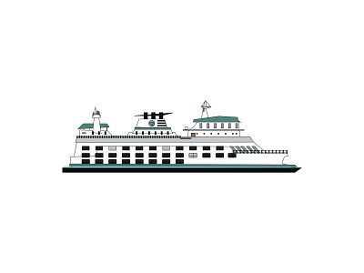 Seattle–Bainbridge ferry branding design dribbble ferry illustration illustrator vector