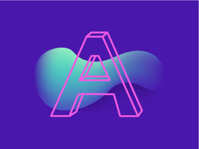'A' 80s a graphic holographic illustration illustrator letter make it pop mesh pink quickie typography