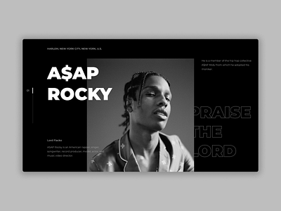A$AP Rocky Web page asap asap rocky design landing mainpage music ui uiux ux web webdesign