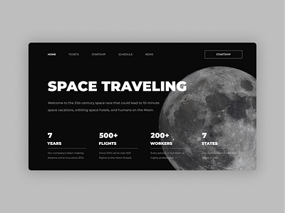 Space traveling Webdesign design landing mainpage minimal minimalism space traveling ui uiux ux web webdesign