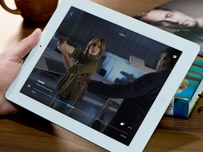 Player ipad mockup movie player progress bar replay tablet