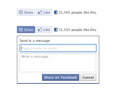 Share & Like buttons engagement facebook like