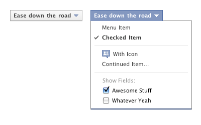 Facebook Menu Example