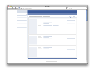 Facebook 2006 Wireframe