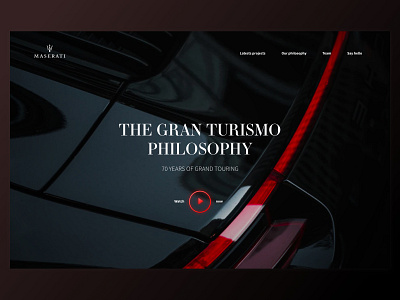 Maseratti Gran Turismo Website animation black car close up design maserati red serif ui webdesign webdesign inspiration