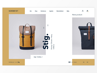 Sandqvist Website [Full Res] backpack design sandqvist sansserif ui webdesign webdesign inspiration yellow