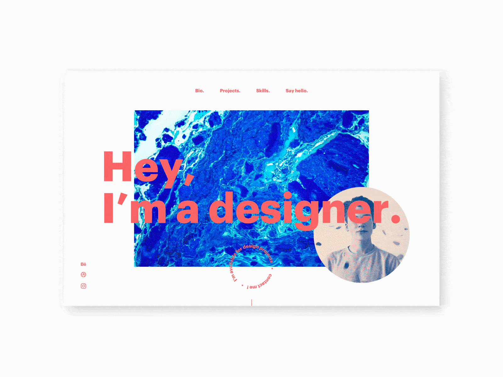 Portfolio website concept abstract animation blue design designer portfolio portfolio design portfolio site red ui webdesign webdesign inspiration