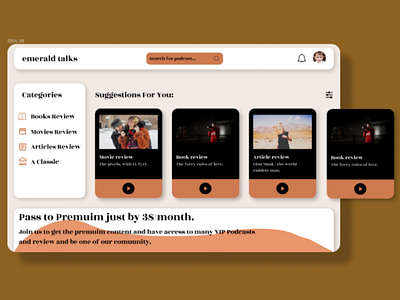 Podcast Website Emerald-talks audio branding dark ui design minimal podcast podcasting ui ui ux user interface ux