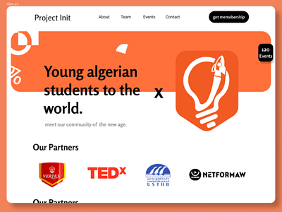 Project initiative Club usthb branding club community design hero image minimal ui ui ux user interface usthb ux website