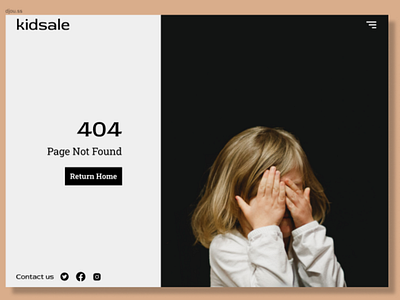 404 Page for Kidsale angry baby branding dark ui design games illustration kid kids minimal sad typography ui ux user interface website