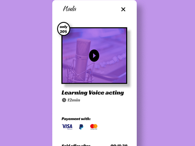 Voice acting course app app interface course mastercard payment tutorials uiux user interface voice voice acting voice over