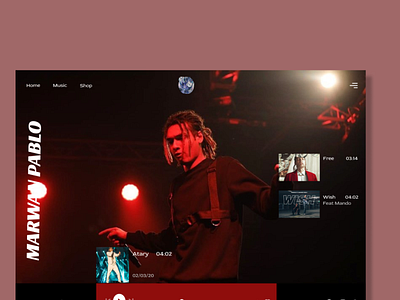 Marwan pablo Music player website dark ui egypt hero image hiphop marwan pablo minimal music music player rap spotify ui ux user interface