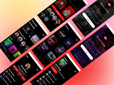 Music App Anazik for ooredoo algeria artist branding dark ui music app ooredoo playlist project songs study case ui user interface