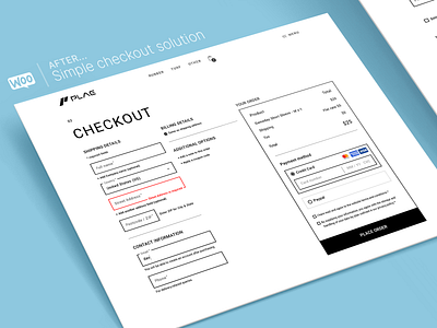 WooCommerce - Simple Checkout heigh fidelity UI designed