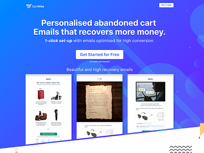 Cart hike landing page - Abandoned Cart Emails abandoned cart adobexd carthike email template recovery email woocommerce