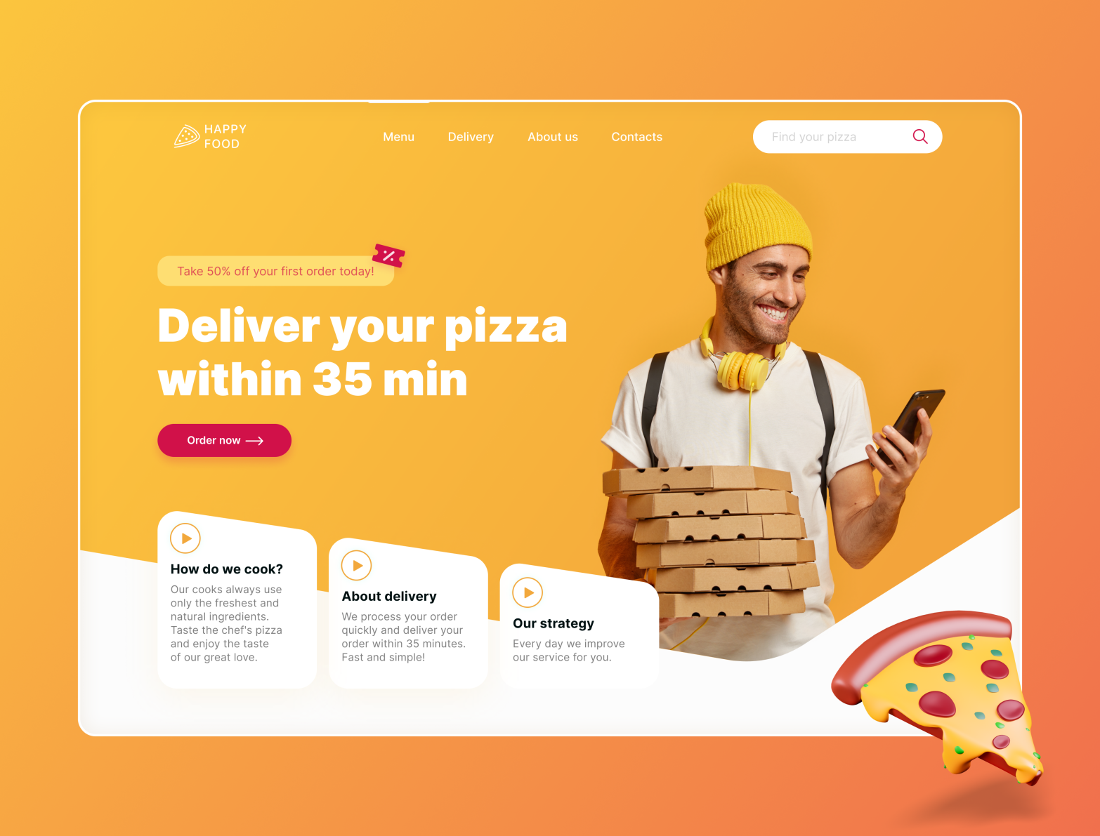 Delivery / Happy Food by Birukova Kate on Dribbble