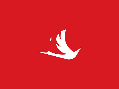 Redknot bird branding logo marks minimalist negative space logo rhino simple symbol