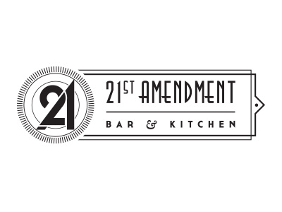 21st Horizontal Version art deco bar branding horizontal kitchen logo