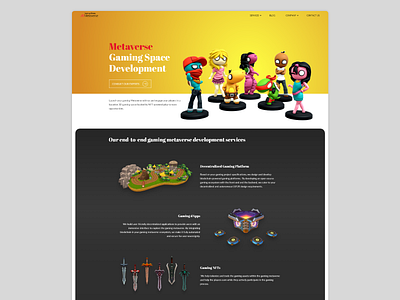 Service page design for Metaverse Development Company blockchain crypto metaverse service page web design