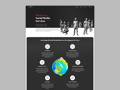 Metaverse social media service development web page design