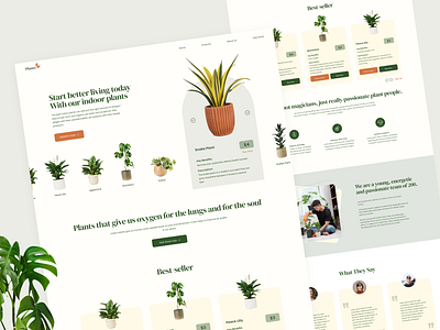 Plant Shop Website Landing Page branding garden green landing landing page plant plant care plant shop tree trending ui uiux web design web store website