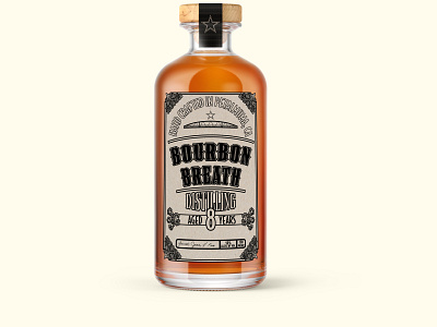 Bourbon Breath Label branding design illustration label design