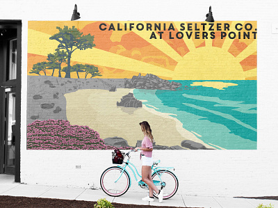 California Seltzer Co. Wall mural mockup branding graphic design illustration vector