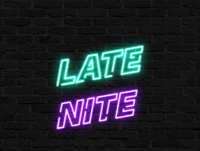 Expressive Text - "Late Nite" expressive type neon lights neon sign