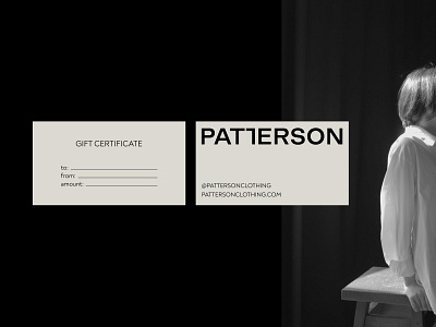 Patterson | clothing brand brand branding business card candles design graphic design identity logo logotype web web design website womens clothing