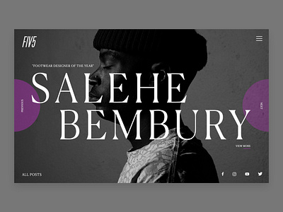 FIV5 Magazine - Salehe Bembury branding clean concept design fashion fiv5 footwear graphic design layout layout design magazine minimal salehe bembury versace footwear website