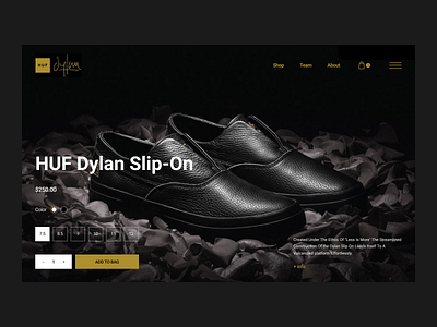 HUF and Dylan Rieder Layout concept design dylan rieder fashion footwear graphic design huf layout layout design shoes skateboard website