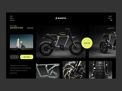 Super 73 Layout Concept bike branding concept design graphic design layout layout design moto motor motorcycle super 73 ui design website