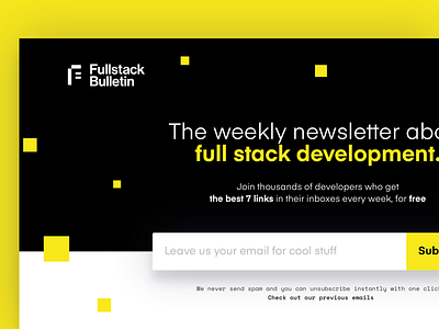 Fullstack Bulletin Landing Page design fullstack landing page typography wip
