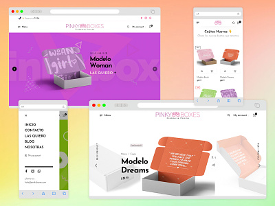 Pinky Boxes design ecommerce ui webdesign