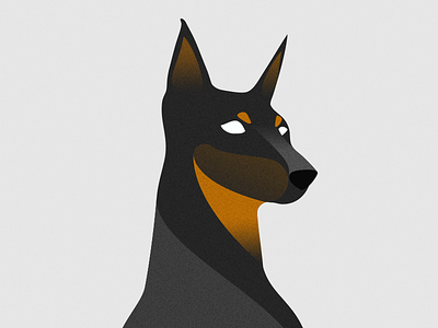 MovieHunter logo- Doberman animal black doberman dog hunter logo orange
