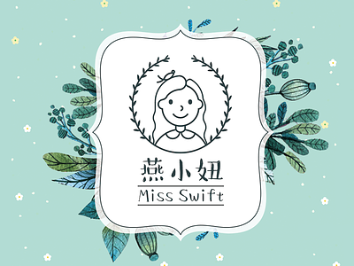 Miss Swift brand girl logo swallow swift