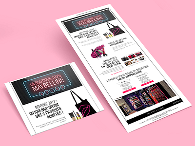 Maybelline newsletter's design graphic design marina ek maybelline mock up mockup newsletter pink web webdesign