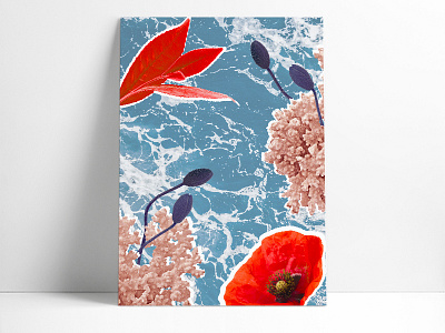 Nouvel Exotisme collage design etapes flower graphic design marina ek mockup nature nouvel exotisme ocean poster sea