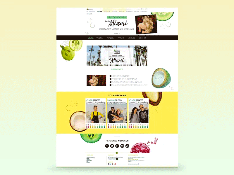 Fructis design graphic design marina ek mock up mockup navigation ui web webdesign website