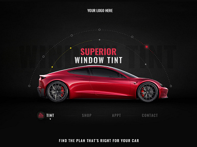 Car Window Tint Landing page animation branding car clean creative design illustration typography ui uiux ux