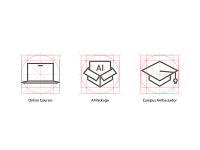 Deep learning institute icons campus course iconography icons illustraion illustration line online