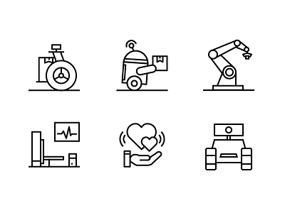 iconography android given healthcare heart icon machine robotic arm robotics