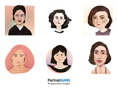 PortraitGANs 01-06 artificial intelligence femaile illustration illustration art machine learning portrait profile woman